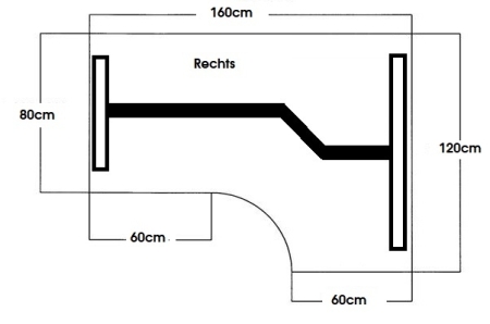 Zit/sta Wing Business elektrisch 180x120 cm